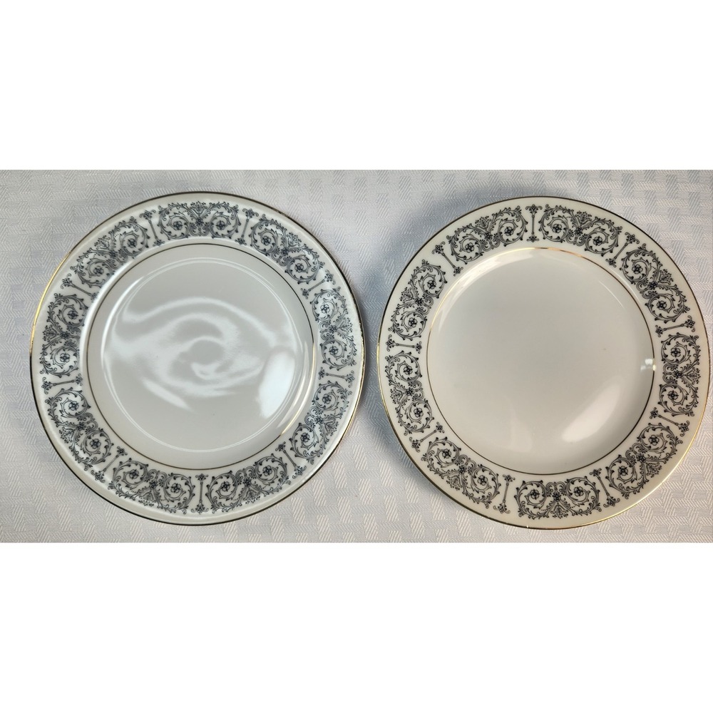 Carlton Fontaine Set of 2 Bread / Dessert Plates Fine China Japan Gold Trim